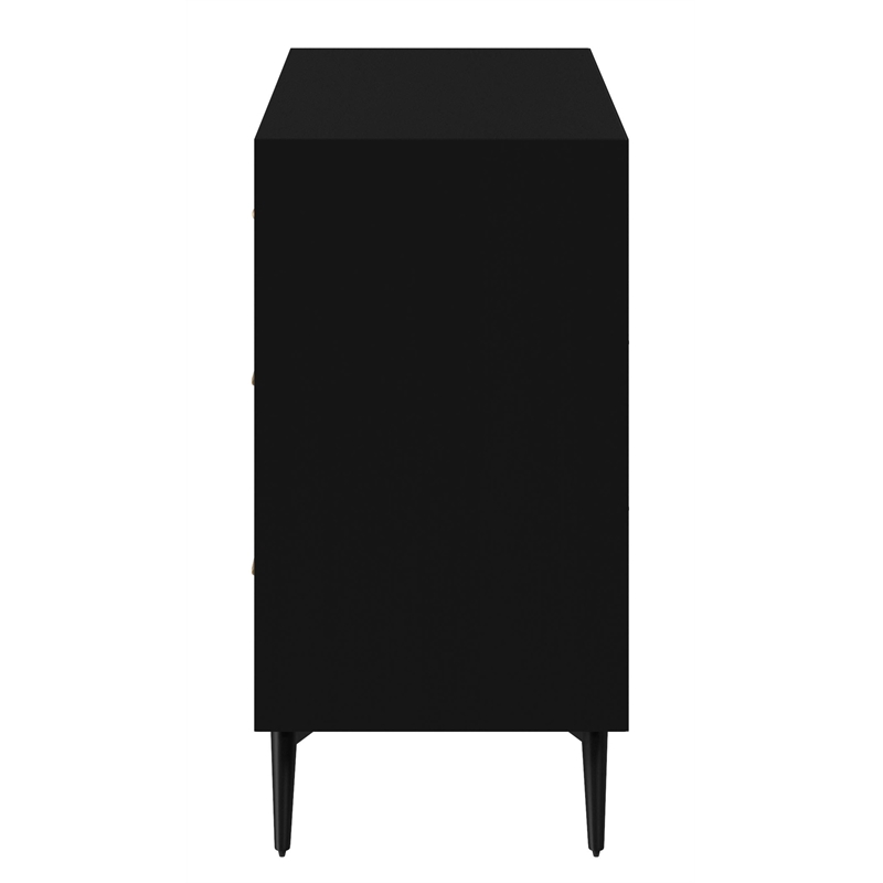 Home Square 2 Piece Set with 7-Drawer Dresser & Large Wood TV Console in Black