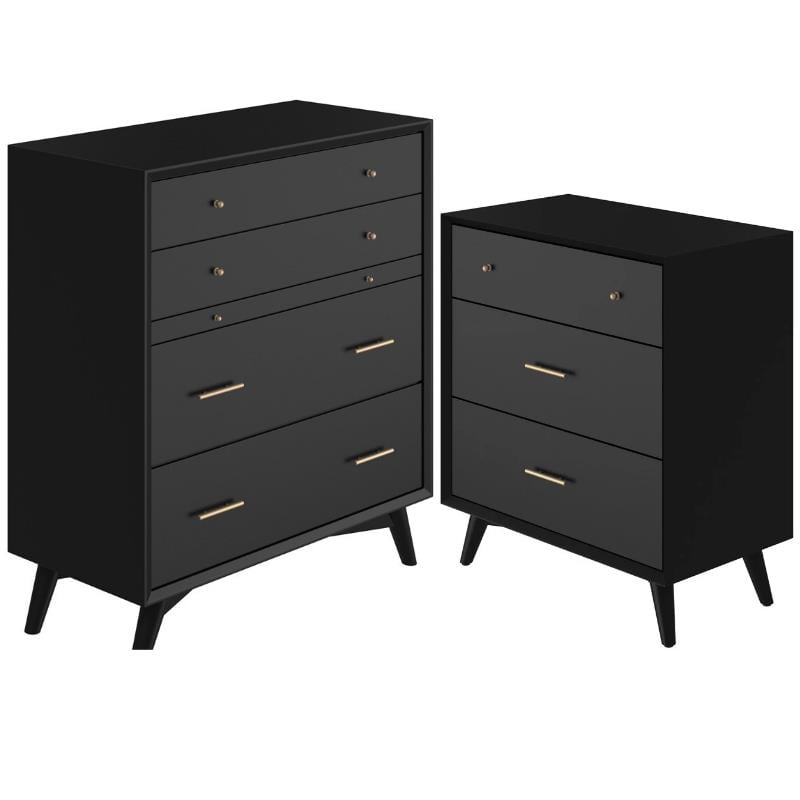 Home Square 2 Piece Set with 3-Drawer Small Chest and Multifunction Chest