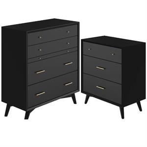 Home Square 2 Piece Set with 3-Drawer Small Chest and Multifunction Chest