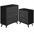 Home Square 2 Piece Set with 3-Drawer Small Chest and Multifunction Chest