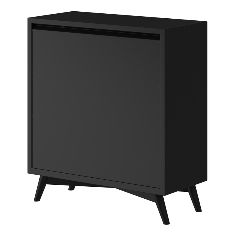 Home Square 2 Piece Set with TV Console and Multifunction Chest in Black