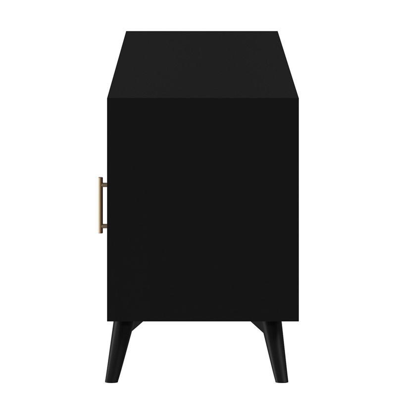 Home Square 2 Piece Set with TV Console and Multifunction Chest in Black