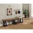 Home Square 5 Piece Set with Dining Table Side Chairs 2-Bench & Sideboard