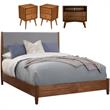 Home Square 4 Piece Set with Large Nightstand King Wood Panel Bed & Nightstand