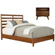 Home Square 2 Piece Set with Full Wood Bed and 2-Drawer Nightstand in Acorn