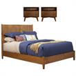 Home Square 3 Piece Set with Standard King Wood Panel Bed and Nightstand