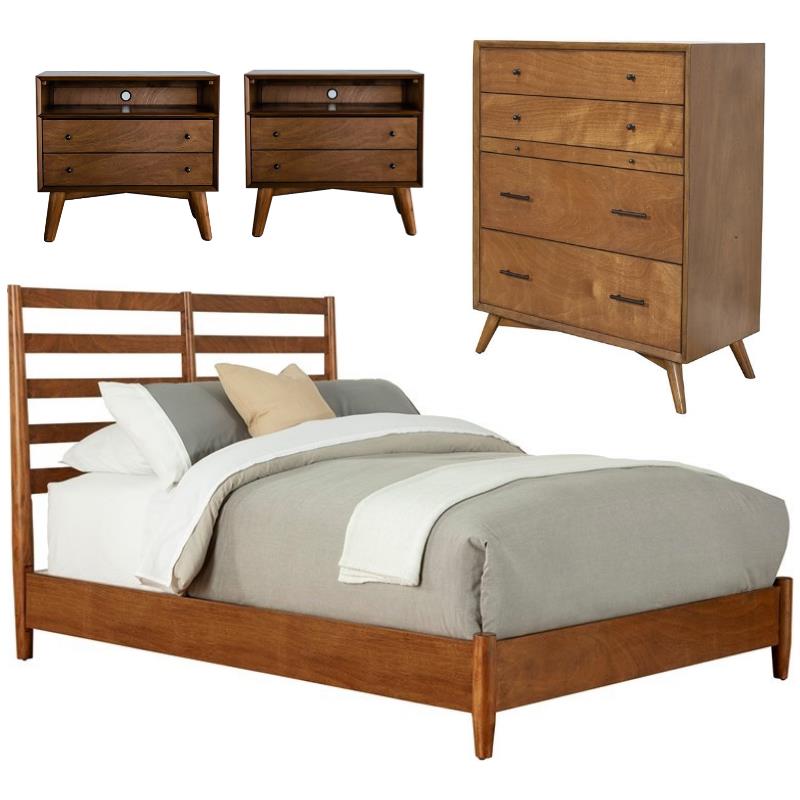 Home Square 4 Piece Set with Chest Standard King Bed and 2-Drawer Nightstand