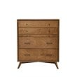 Home Square 4 Piece Set with Chest Full Wood Bed and 2-Drawer Nightstand