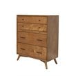 Home Square 4 Piece Set with Chest Full Wood Bed and 2-Drawer Nightstand