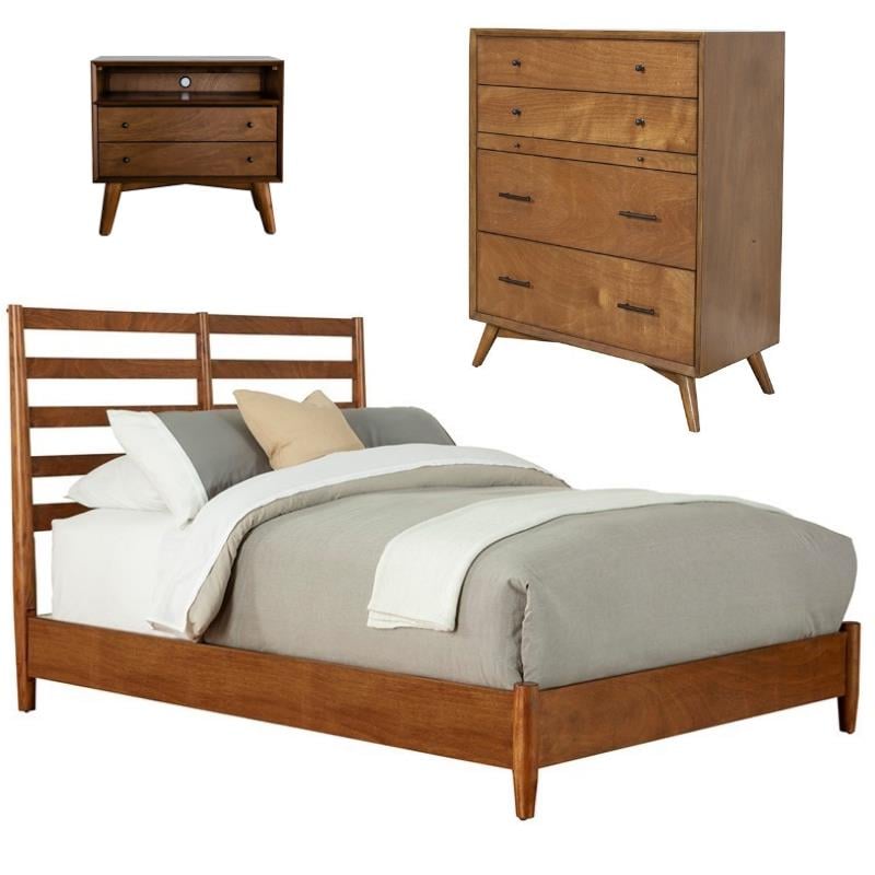 Home Square 3 Piece Set with Chest Standard King Bed and 2-Drawer Nightstand