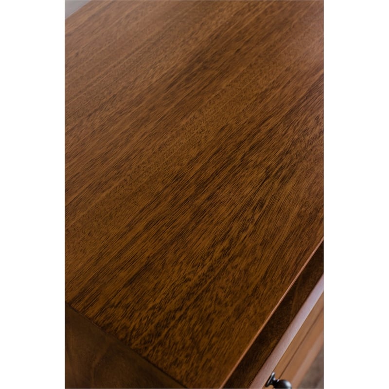 Home Square 3 Piece Set with Chest Full Wood Bed and 2-Drawer Nightstand