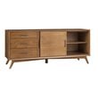 Home Square 4 Piece Furniture Set with TV Console Full Wood Bed and Nightstand