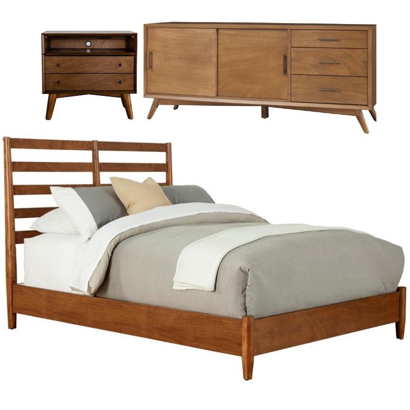 Home Square 3 Piece Furniture Set with TV Console King Bed & Large Nightstand
