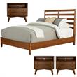 Home Square 4 Piece Furniture Set with Standard King Bed & 3 Large Nightstands
