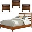 Home Square 4 Piece Furniture Set with Full Wood Bed & 3 Large Nightstands