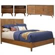Home Square 4 Piece Set with TV Console Full Size Panel Bed & Large Nightstand