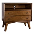 Home Square 3 Piece Set with TV Console Full Wood Bed & Large Nightstand