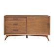 Home Square 3 Piece Set with TV Console Full Wood Bed & Large Nightstand