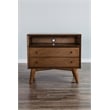 Home Square 3 Piece Set with TV Console Full Wood Bed & Large Nightstand