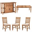 Home Square 5 Piece Set with Extension Dining Table Side Chairs and Server