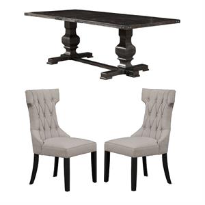 home square 3 piece furniture set with dining table and dining side chairs