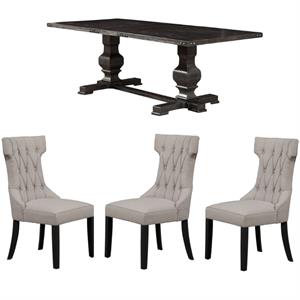 home square 4 piece furniture set with dining table and dining side chairs