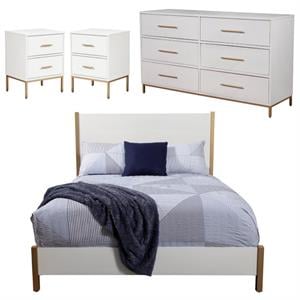 Home Square 4 Piece Set with Nightstand Dresser & Standard King Panel Bed