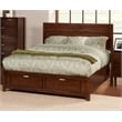 Home Square 4 Piece Set with 2-Drawer Nightstand Queen Storage Bed and Dresser