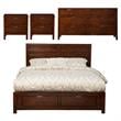 Home Square 4 Piece Set with 2-Drawer Nightstand Queen Storage Bed and Dresser