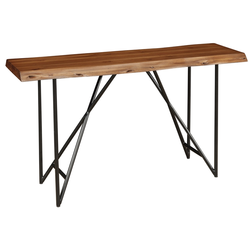 Home Square 2 Piece Set with Cocktail Table and Console Table in Light Walnut