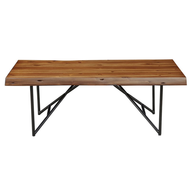Home Square 2 Piece Set with Cocktail Table and Console Table in Light Walnut
