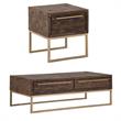 Home Square 2 Piece Set with Lamp Table and Coffee Table in Smokey Taupe (Beige)