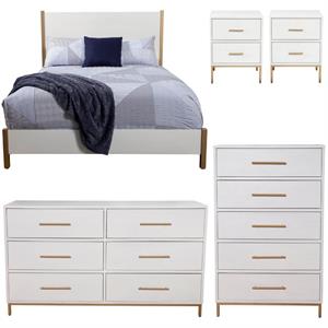 Home Square 5 Piece Set with Nightstand 5-Chest Dresser Standard King Panel Bed