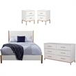 Home Square 4 Piece Set with Nightstand Dresser & Full Size Wood Panel Bed