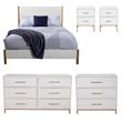 Home Square 5 Piece Set with Nightstand Chest Dresser & Full Size Wood Panel Bed