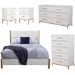 Home Square 5 Piece Set with 2 Nightstands Chest Dresser & Full Size Panel Bed