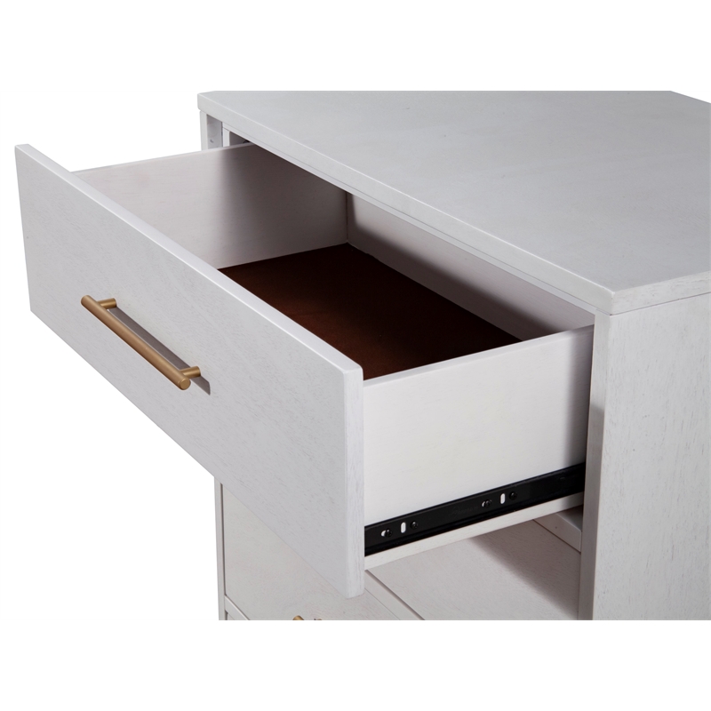 Home Square 3 Piece Set with Nightstand Chest and Queen Platform Bed in White