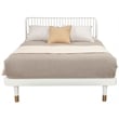 Home Square 4 Piece Set with Nightstand Chest and Queen Platform Bed in White