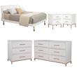 Home Square 5 Piece Set with Nightstand Chest Dresser and Queen Platform Bed