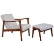 Home Square 2 Piece Furniture Set with Lounge Chair and Footrest in Brown-Gray