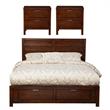 Home Square 3 Piece Set with Nightstand and Queen Storage Bed in Cappuccino