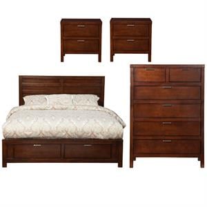 home square 4 piece furniture set with nightstand full size storage bed & chest
