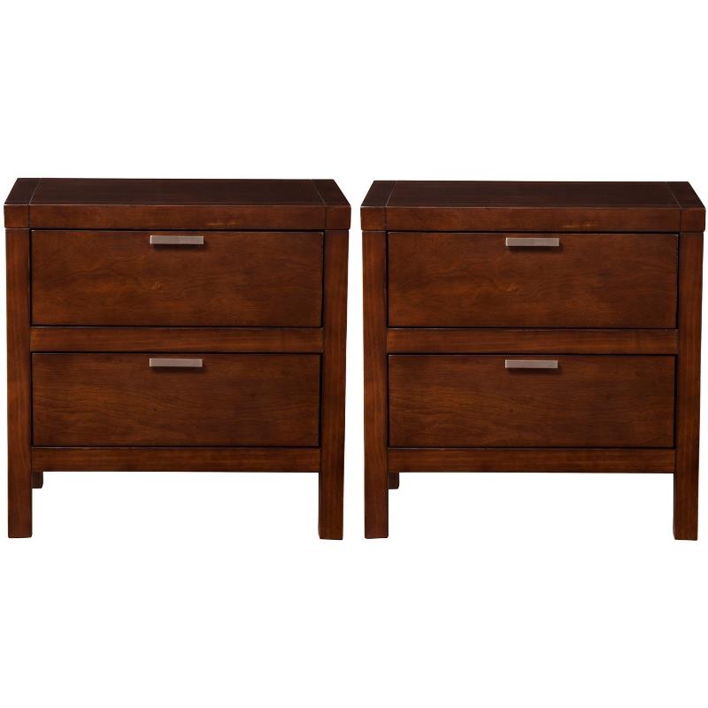 Home Square 2 Piece Furniture Set with 2-Drawer Nightstand in Cappuccino
