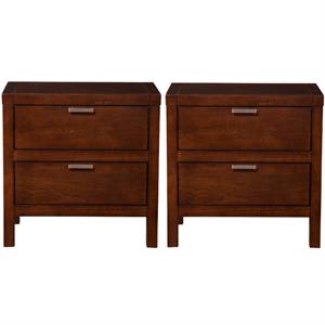 home square 2 piece furniture set with 2-drawer nightstand in cappuccino