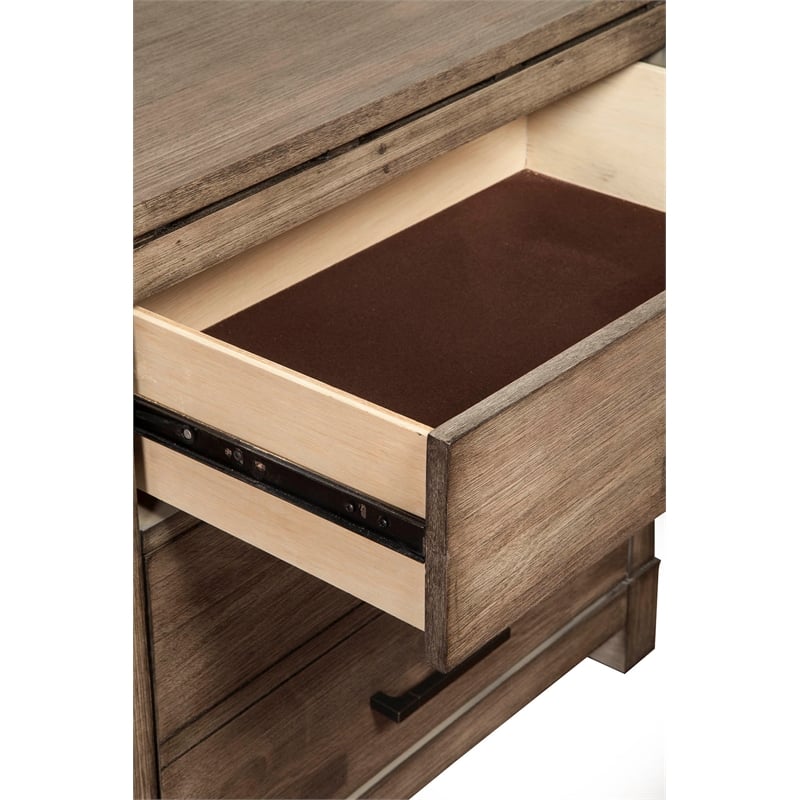 Home Square 3 Piece Set with Wood 2-Drawer Nightstand and 6-Drawer Dresser