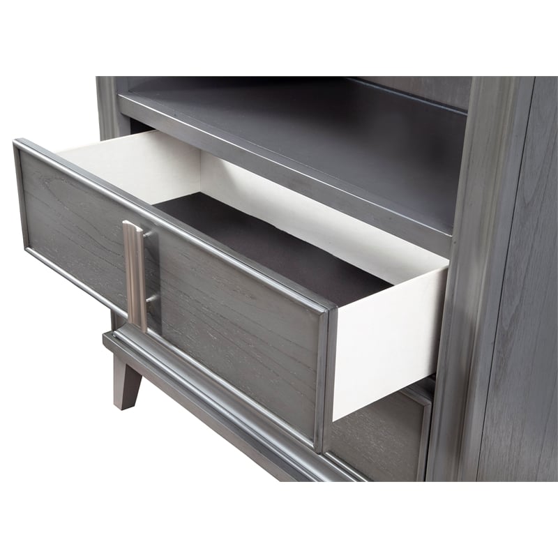 Home Square 3 Piece Set with Queen Storage Platform Bed and 2 TV Media Chests