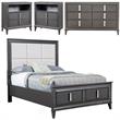 Home Square 4 Piece Set with Queen Storage Platform Bed TV Media Chest & Dresser