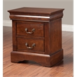 Home Square 2 Piece Furniture Set with 2-Drawer Wood Nightstand in Cappuccino