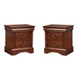Home Square 2 Piece Furniture Set with 2-Drawer Wood Nightstand in Cappuccino