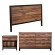 Home Square 3 Piece Furniture Set with Nightstand Dresser & Queen Wood Headboard